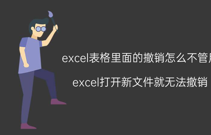 excel表格里面的撤销怎么不管用 excel打开新文件就无法撤销？